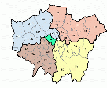 Map of London boroughs