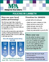 Example copy of a local policing summary for Lambeth